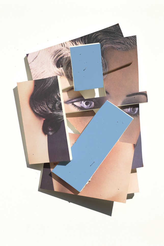Kopf mit blauem Doppelbrett, Print auf Barytpapier, Goldrahmen, Glas entspiegelt, 60 x 80 cm, 2021, Auflage 5